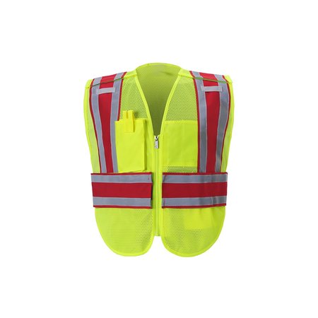 2W INTERNATIONAL High Viz Public Safety Vest, Regular, Red PWB503RD RG
